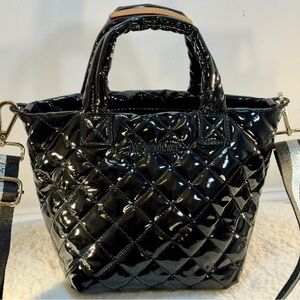 Mz Wallace Black Lacquer Mini Metro Quilted Tote